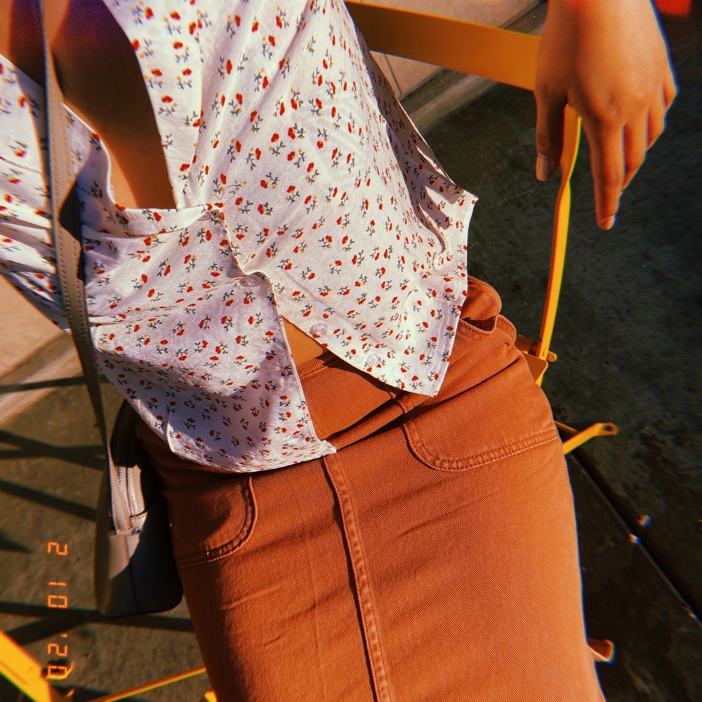 Mustard Seed Medium Burnt Pink Midi Skirt